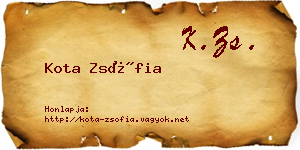 Kota Zsófia névjegykártya